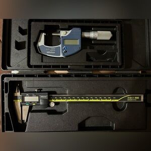 Mitutoyo Absolute AOS Digimatic Calipers and 0”-1” Mitutoyo Digital Micrometer